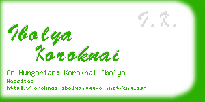 ibolya koroknai business card
